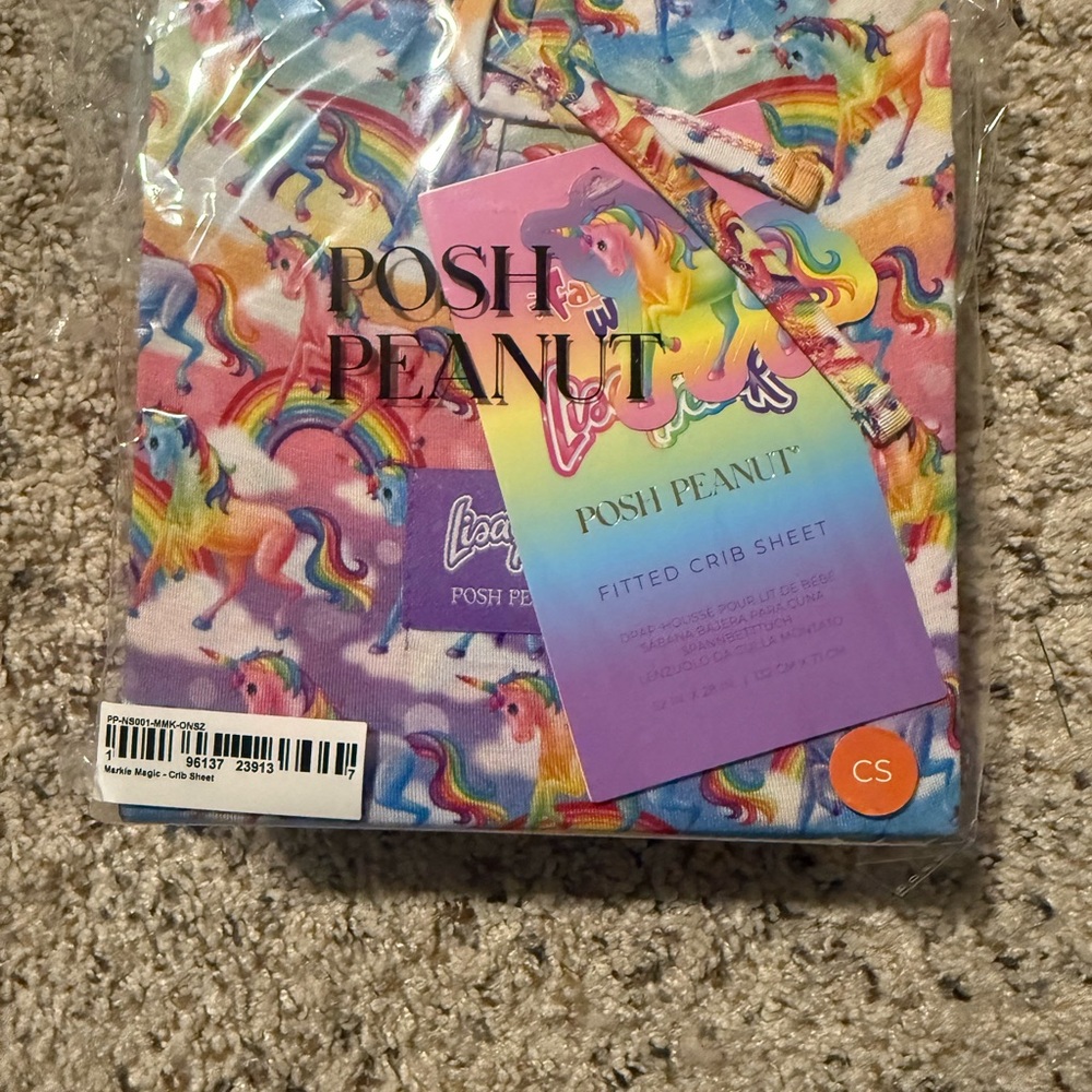Posh Peanut Rainbow Unicorn Crib Sheet